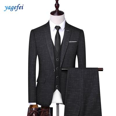 China Anti-wrinkle 2020 latest style wool 3 pieces business men suits for wedding for sale