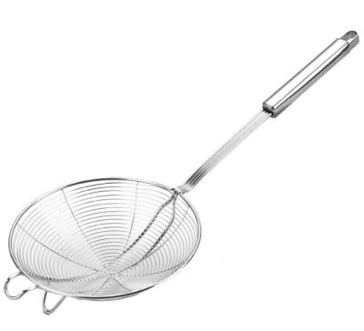 China Durable Cheap Kitchen Utensil Stainless Steel Spider Strainer Skimmer With Insulated Handles for sale