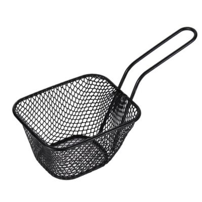 China Mini Square Fry Baskets Portable Stainless Steel Fries Basket Sieve Viable Hot Sale Deep Fryer For Chips Household Frying Mesh Sieve for sale