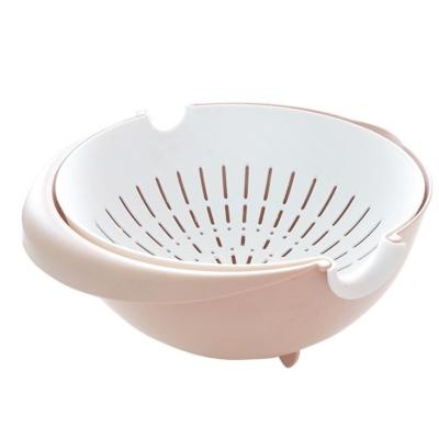 China Sustainable Plastic Kitchen Rotating Fruit Vegetable Cleaning Drainer Washing Detachable Bowl Colander Strainer Set for sale