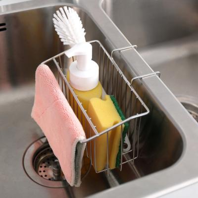 China Kitchen Brush Soap Viable Dishwasher Cart Sink Rack Sponge Dish Rack Liquid Holder - Stainless Steel for sale