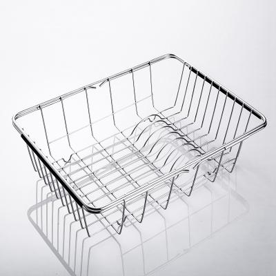 China Sustainable Stainless Steel Dishes Rack Kitchen Organizer Over Sink Dish Drying Rack for sale