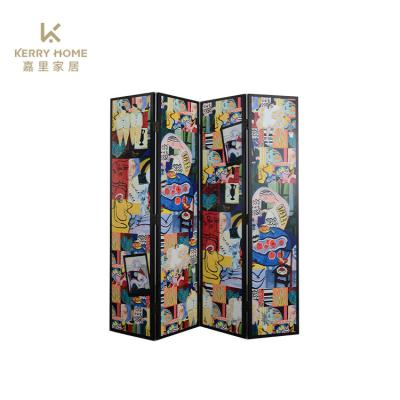 China Fashion Living Room Bedroom Traditional Folding Screen Movable Modern Room Decorative Wooden Screen Partition for sale