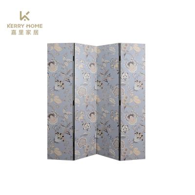 China Traditional Flower Picture Canvas Art Print Home Decoration Room Folding Screen Divider for sale