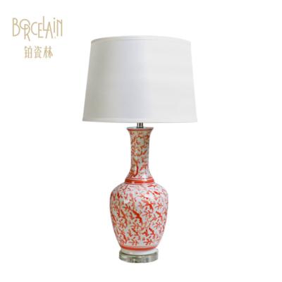 China Modern Antique Porcelain Style Decorative Ceramic Rose Lamp for sale