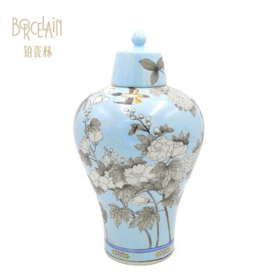 China Best Selling Stocked Chinese Blue And White Products Ceramic Ginger Jars For Home Decor for sale