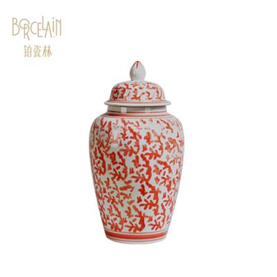 China Modern Design Unique Creative Ornament Stocked Ceramic Ginger Jar for sale