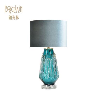 China EUROPEAN Wholesale Decorative Chinese Antique Glass Bedside Table Desk Lamp for sale