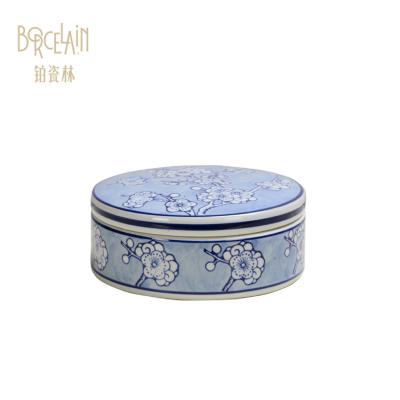 China Stocked Decorate Wedding Fashionable Luxury Round Luxury Gift Ceramic Jewelry Box for sale