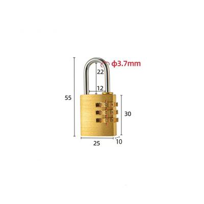 China Brass keyless security brass combination padlock,mini rectangular safety brass password lock for sale