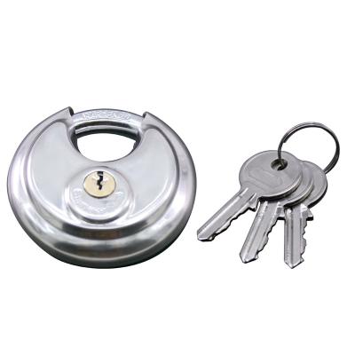 China Waterproof Rust resistant 70mm round cake lock disc padlock stainless steel padlocks waterproof for sale