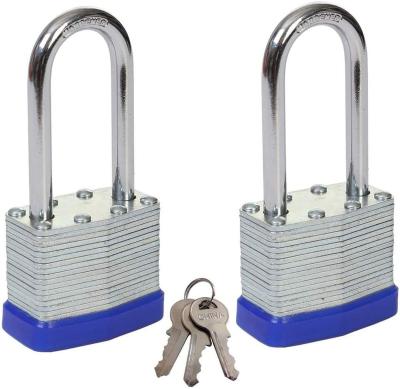 China Metal High security anti-rust long shackle steel lock 45mm adjustable shackle laminated padlock for sale