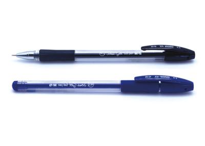 China 0.5mm Plastic Ballpoint Pen With Comfortable Grip And Transparent Barrel for sale