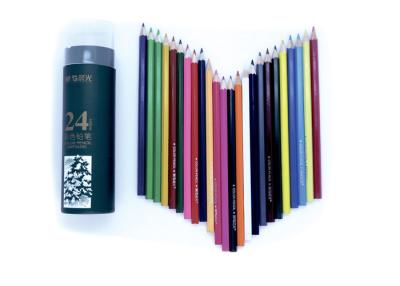 China Long Wooden Pencils In Tube Box , Artist Color Dip Head Hexagon Pencil for sale