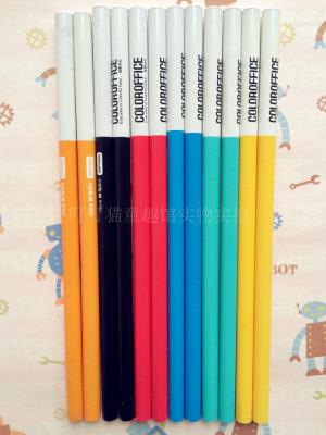 China Break - Resistant Blue / Green Painted Wooden Pencils For Writing With Round Edge for sale