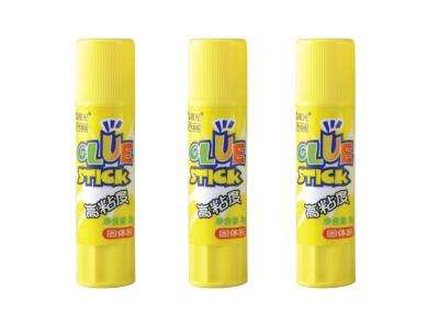 China Yellow Plastic Colored Glue Sticks , Non - Toxic Fabric Paper Glue Sticks for sale