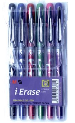 China White / Blue Erasable Pens Set , High Grade Plastic 0.5 Mm Gel Pen for sale