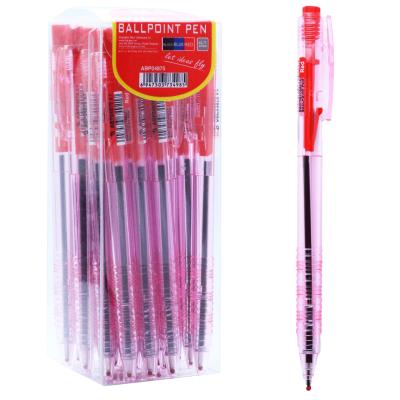 China Red ink Retractable Colored Ballpoint Pens 0.7mm Medium Fine , 24 pens per Pack for sale