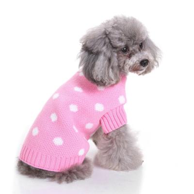 China Sustainable Dog Knit Sweater Pink Sweater For Winter Warm Clothes For Dog Small Pet Cat Clothes for sale