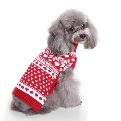 China Sustainable Dog Knit Sweater Red Heart Sweater For Winter Warm Clothes For Dog Small Pet Cat Clothes for sale