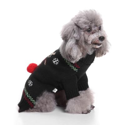 China Viable Dog Sweater Knit Christmas Elk Black For Winter Warm Clothes For Small Dog Pet Cat Clothes for sale