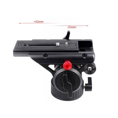 China Rotate 360 Degrees Aluminum Alloy Material Fluid Tripod Ball Head Stepless Continuous Adjustable Tripod Head 360 Degree Horizontal Fluid Head for sale