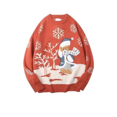 China 2021 New Christmas sweater cartoon design sweater QUICK DRY female winter autumn thickened round neck based loose sweater for sale