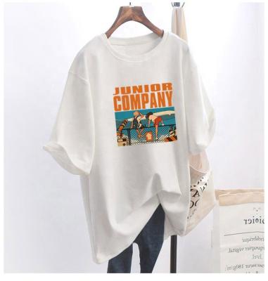 China Wholesale QUICK DRY Fashion 2021 New Summer Custom Women's Short Sleeve Shirts Cartoon Printed Loose Oversize Women's T-shirt Tops for sale