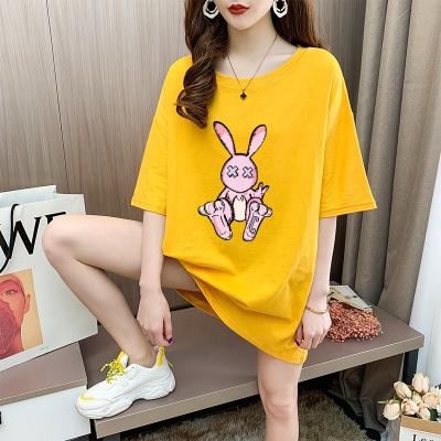 China Wholesale Women's Short-sleeved Shirt Girl's Large Size Blouse Anti-wrinkle T-shirt Cartoon Mouse Loose Style Print Short-sleeved for sale