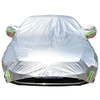 China Large Lattice Sunshade Cover Half Cover Summer Sun Protection Heat Insulation Convenient Rain And Hail Car Half Cover Waterproof Suit for sale