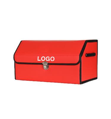 China Leather Business Trunk Storage Box Steel Frame Storage Basket Debris Sorting Can Be Folded for sale