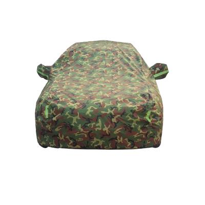 China Car Waterproof Universal Cover Camouflage Polyester Car Raincoat Clothes for sale