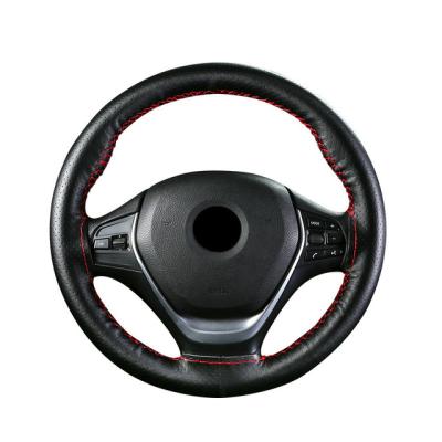 China Brief & Four Season True Color Cowhide Single Hand Sewn Steering Wheel Cover For Handlebars for sale