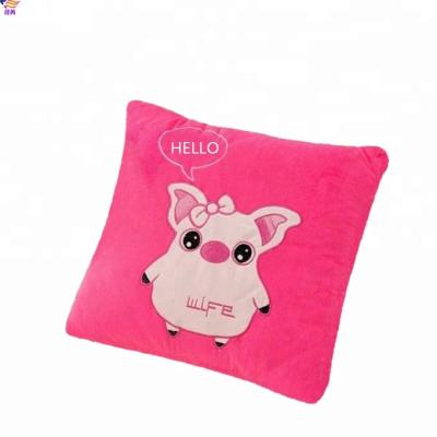 China Anti-pilling 2 in 1 Cartoon Quilt Throw Car Ride Fleece Pillow Cover for sale