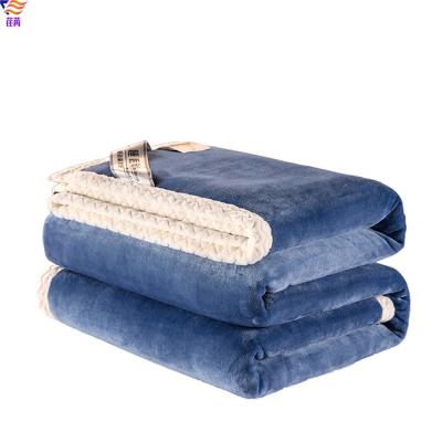 China Anti-pilling Thick Fuzzy Warm Soft Sherpa Fleece Throw Sofa Blankets For Winter for sale