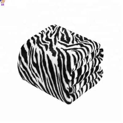 China Anti-pilling Zebra Print Warm Life Comfort Flannel Fleece Blanket for sale