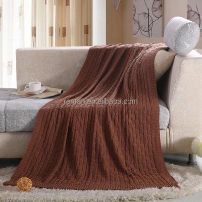 China 100% cotton knitted anti-pilling air condition blanket soft handfeeling luxury blanket for sale