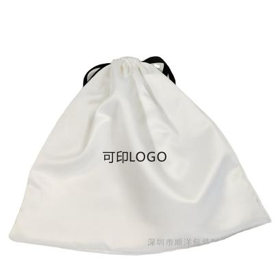 China Custom Soft-Loop Satin Drawstring Bag Logo Satin Wig Bags With Human Satin Hair Weave Gift Storage Package Bag for sale