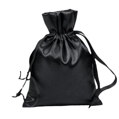 China Custom Soft-Loop Satin Drawstring Bag Logo Satin Wig Bags With Human Satin Hair Weave Gift Storage Package Bag for sale