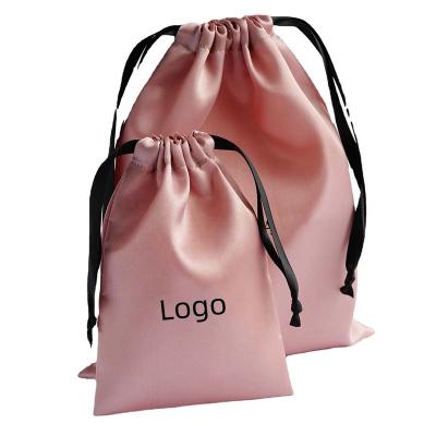 China Wholesale Promotion Factory Price Customized Cheap Stain Soft Dust Bag For Hair Extension Packaging Drawstring Bag Stain Pouch for sale