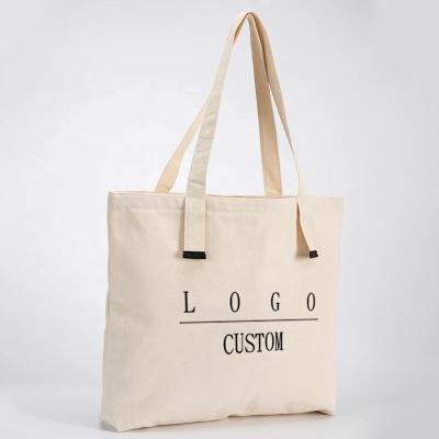 China Hot Selling Designer Cloth Canvas Cotton Eco Friendly Reusable Shopping Handled Tote Bag With Custom Logo Printed for sale