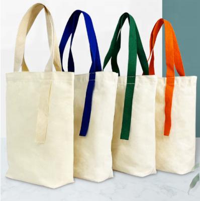 China Hot Selling Designer Cloth Canvas Cotton Eco Friendly Reusable Shopping Handled Tote Bag With Custom Logo Printed for sale