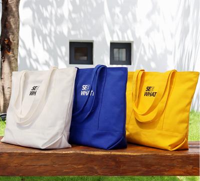 China Wholesale Handled Custom Design Recycle Canvas Cotton Shopping Tote Bag With Logo for sale