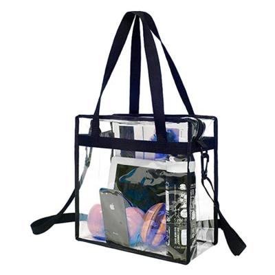 China New Fashionable Clear PVC Bags Transparent Tote Bag Women Hand Shopper Bag With Adjustable Strap for sale