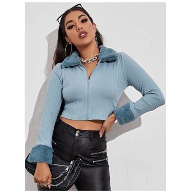 China Main Anti-wrinkle fashion fashion autumn winter women 2021 new style women knit sweater with fur collar for sale