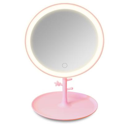 China Led lighted premium creative cosmetic mirror, makeup mirror with led light, rotatable high light mirror for sale