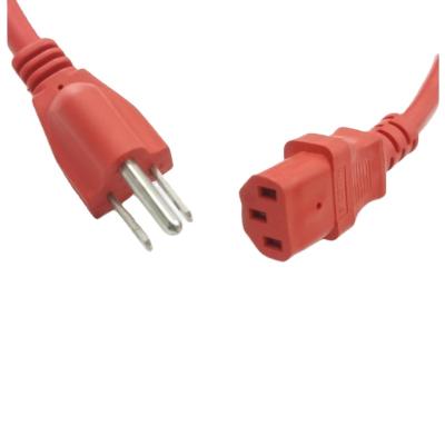 China Commercial US RED NEMA 5-15P to IEC C13 SJT 18AWG 10A Extension Power Cord Electronic Cable for sale