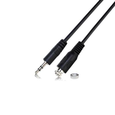 China Commercial stereo jack 3.5mm male to female with AUX cable. audio earphone screw for sale