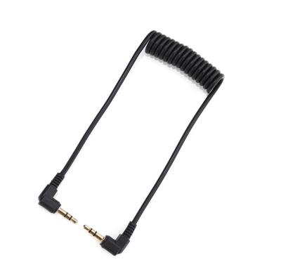 China Commercial angled 3.5mm male to aux stereo audio extension cable. spring coiled car male for sale