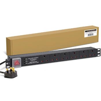 China 6-Way Horizontal Switch 13A Switched 19-Inch Power Distribution Unit With Surge Protection for sale